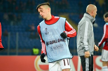 KHARKIV, UKRAINE - Febriary 20, 2020: Franco Cervi and Training session of Benfica football players during the UEFA Europe League match between Shakhtar Donetsk vs SL Benfica (Portugal), Ukraine