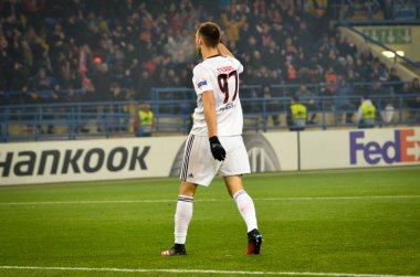 Kharkiv, Ukrayna - 20 Şubat 2020: Shakhtar Donetsk - Sl Benfica (Portekiz), Ukrayna arasındaki Uefa Avrupa Ligi karşılaşmasında Ferro oyuncusu