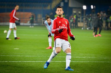 KHARKIV, UKRAINE - Febriary 20, 2020: Pizzi and Training session of Benfica football players during the UEFA Europe League match between Shakhtar Donetsk vs SL Benfica (Portugal), Ukraine