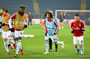 Kharkiv, Ukrayna - 20 Şubat 2020: Shakhtar Donetsk - Sl Benfica (Portekiz), Ukrayna arasındaki Uefa Avrupa Ligi maçı sırasında Tomas Tavares