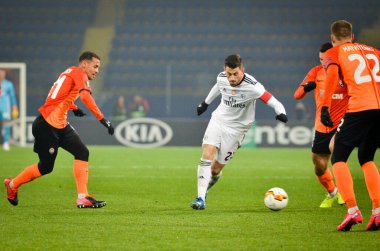 Kharkiv, Ukrayna - 20 Şubat 2020: Uefa Avrupa Ligi maçında Shakhtar Donetsk - Sl Benfica (Portekiz), Ukrayna