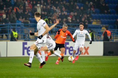Kharkiv, Ukrayna - 20 Şubat 2020: Shakhtar Donetsk - Sl Benfica (Portekiz), Ukrayna arasındaki Uefa Avrupa Ligi karşılaşmasında Marlos oyuncusu