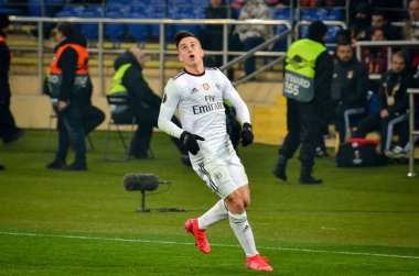 Kharkiv, Ukrayna - 20 Şubat 2020: Uefa Avrupa Ligi karşılaşmasında Franco Cervi oyuncusu Shakhtar Donetsk - Sl Benfica (Portekiz), Ukrayna