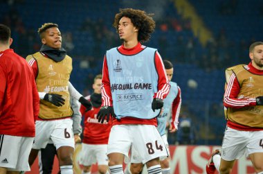 Kharkiv, Ukrayna - 20 Şubat 2020: Shakhtar Donetsk - Sl Benfica (Portekiz), Ukrayna arasındaki Uefa Avrupa Ligi maçı sırasında Tomas Tavares