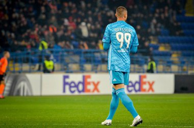 Kharkiv, Ukrayna - 20 Şubat 2020: Uefa Avrupa Ligi karşılaşmasında Odesa Vlachodimos oyuncusu Shakhtar Donetsk - Sl Benfica (Portekiz), Ukrayna