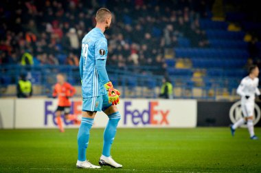Kharkiv, Ukrayna - 20 Şubat 2020: Uefa Avrupa Ligi karşılaşmasında Odesa Vlachodimos oyuncusu Shakhtar Donetsk - Sl Benfica (Portekiz), Ukrayna