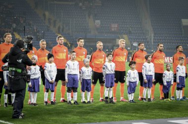Kharkiv, Ukrayna - 20 Şubat 2020: Shakhtar Donetsk Avrupa Ligi karşılaşmasında Shakhtar Donetsk - Sl Benfica (Portekiz), Ukrayna