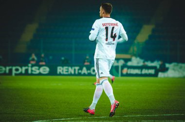 Kharkiv, Ukrayna - 20 Şubat 2020: Haris Seferoviç Uefa Avrupa Ligi karşılaşmasında Shakhtar Donetsk - Sl Benfica (Portekiz), Ukrayna