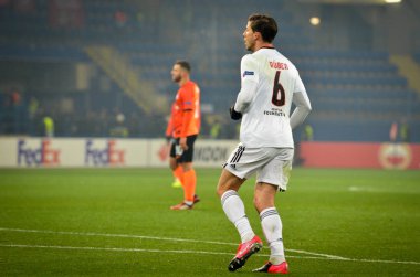 Kharkiv, Ukrayna - 20 Şubat 2020: Uefa Avrupa Ligi karşılaşmasında Ruben Dias oyuncusu Shakhtar Donetsk - Sl Benfica (Portekiz), Ukrayna
