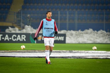 KHARKIV, UKRAINE - Febriary 20, 2020: Ruben Dias during the UEFA Europe League match between Shakhtar Donetsk vs SL Benfica (Portugal), Ukraine