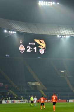 Kharkiv, Ukrayna - 20 Şubat 2020: Uefa Avrupa Ligi 'nde Shakhtar Donetsk - Sl Benfica (Portekiz), Ukrayna