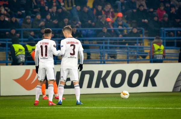 Kharkiv Ukraine Fevereiro 2020 Franco Cervi Alejandro Grimaldo Durante Jogo — Fotografia de Stock