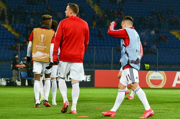 Kharkiv Ucrania Febrero 2020 Sesión Entrenamiento Jugadores Fútbol Del Benfica —  Fotos de Stock