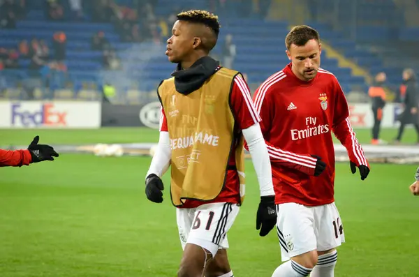 Kharkiv Ucrania Febrero 2020 Sesión Entrenamiento Jugadores Fútbol Del Benfica —  Fotos de Stock