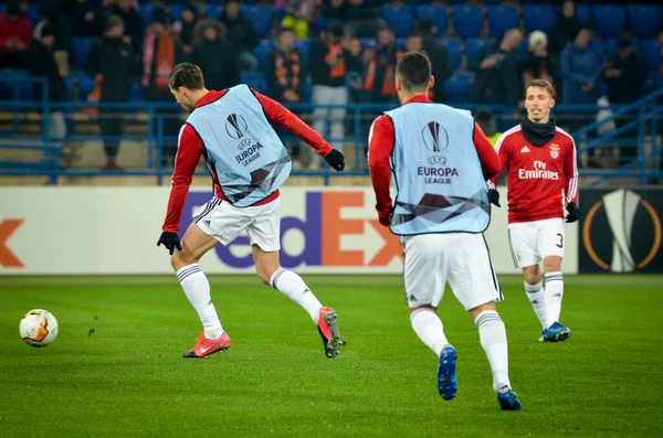 Kharkiv Ucraina Febbraio 2020 Sessione Allenamento Dei Calciatori Del Benfica — Foto Stock