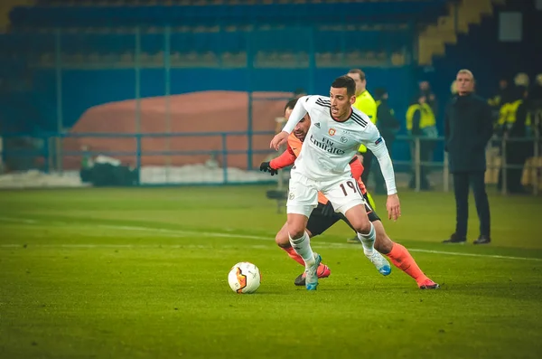 Kharkiv Ucrania Febrero 2020 Jugador Fútbol Durante Partido Uefa Europe — Foto de Stock