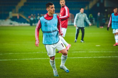 KHARKIV, UKRAINE - Febriary 20, 2020: Chiquinho during the UEFA Europe League match between Shakhtar Donetsk vs SL Benfica (Portugal), Ukraine
