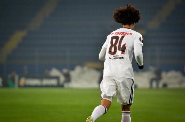 Kharkiv, Ukrayna - 20 Şubat 2020: Uefa Avrupa Ligi karşılaşmasında Tomas Tavares oyuncusu Shakhtar Donetsk - Sl Benfica (Portekiz), Ukrayna