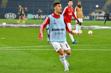 KHARKIV, UKRAINE - Febriary 20, 2020: Chiquinho during the UEFA Europe League match between Shakhtar Donetsk vs SL Benfica (Portugal), Ukraine