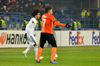 Kharkiv, Ukrayna - 20 Şubat 2020: Uefa Avrupa Ligi karşılaşmasında Tomas Tavares oyuncusu Shakhtar Donetsk - Sl Benfica (Portekiz), Ukrayna