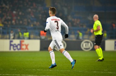 Kharkiv, Ukrayna - 20 Şubat 2020: Uefa Avrupa Ligi karşılaşmasında Alejandro Grimaldo oyuncusu Shakhtar Donetsk - Sl Benfica (Portekiz), Ukrayna