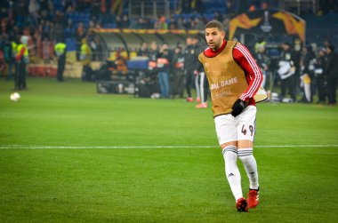 KHARKIV, UKRAINE - Febriary 20, 2020: Adel Taarabt during the UEFA Europe League match between Shakhtar Donetsk vs SL Benfica (Portugal), Ukraine