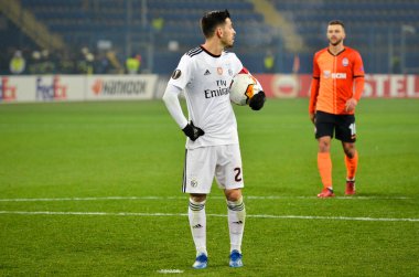 Kharkiv, Ukrayna - 20 Şubat 2020: Pizzi, Uefa Avrupa Ligi maçında Shakhtar Donetsk - Sl Benfica (Portekiz), Ukrayna