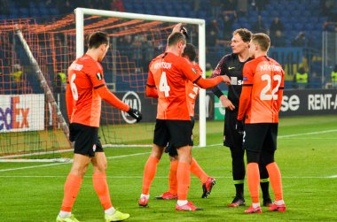 Kharkiv, Ukrayna - 20 Şubat 2020: Shakhtar Avrupa Ligi maçında Shakhtar Donetsk - Sl Benfica (Portekiz), Ukrayna