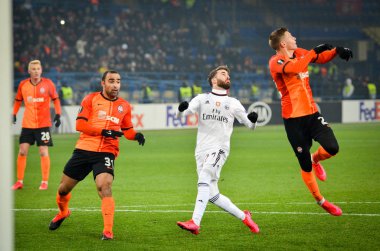Kharkiv, Ukrayna - 20 Şubat 2020: Uefa Avrupa Ligi maçında Rafa Silva oyuncusu Shakhtar Donetsk - Sl Benfica (Portekiz), Ukrayna