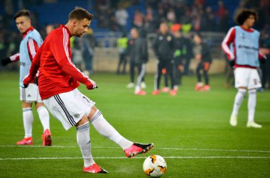 KHARKIV, UKRAINE - Febriary 20, 2020: Haris Seferovic during the UEFA Europe League match between Shakhtar Donetsk vs SL Benfica (Portugal), Ukraine