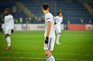 Kharkiv, Ukrayna - 20 Şubat 2020: Shakhtar Donetsk - Sl Benfica (Portekiz), Ukrayna arasındaki Uefa Avrupa Ligi karşılaşmasında Ferro oyuncusu