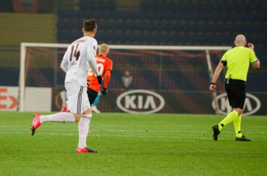 Kharkiv, Ukrayna - 20 Şubat 2020: Haris Seferoviç Uefa Avrupa Ligi karşılaşmasında Shakhtar Donetsk - Sl Benfica (Portekiz), Ukrayna
