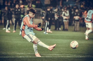 KHARKIV, UKRAINE - Febriary 20, 2020: Franco Cervi during the UEFA Europe League match between Shakhtar Donetsk vs SL Benfica (Portugal), Ukraine
