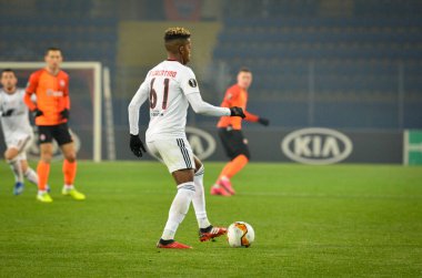 Kharkiv, Ukrayna - 20 Şubat 2020: Uefa Avrupa Ligi maçında Florentino oyuncusu Shakhtar Donetsk - Sl Benfica (Portekiz), Ukrayna