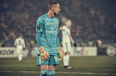 Kharkiv, Ukrayna - 20 Şubat 2020: Uefa Avrupa Ligi karşılaşmasında Odesa Vlachodimos oyuncusu Shakhtar Donetsk - Sl Benfica (Portekiz), Ukrayna