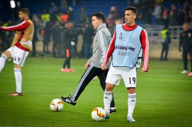KHARKIV, UKRAINE - Febriary 20, 2020: Chiquinho during the UEFA Europe League match between Shakhtar Donetsk vs SL Benfica (Portugal), Ukraine