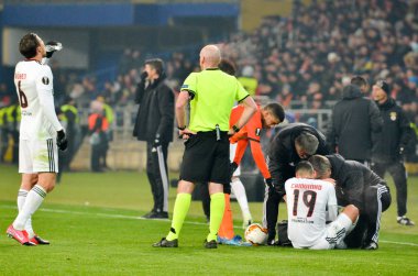 Kharkiv, Ukrayna - 20 Şubat 2020: Uefa Avrupa Ligi maçında Shakhtar Donetsk - Sl Benfica (Portekiz), Ukrayna