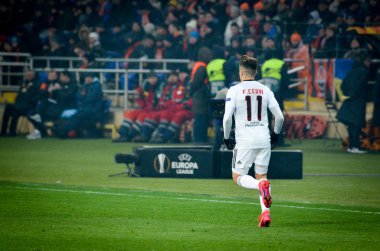 Kharkiv, Ukrayna - 20 Şubat 2020: Uefa Avrupa Ligi karşılaşmasında Franco Cervi oyuncusu Shakhtar Donetsk - Sl Benfica (Portekiz), Ukrayna