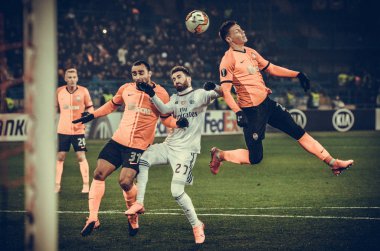 Kharkiv, Ukrayna - 20 Şubat 2020: Uefa Avrupa Ligi maçında Rafa Silva oyuncusu Shakhtar Donetsk - Sl Benfica (Portekiz), Ukrayna