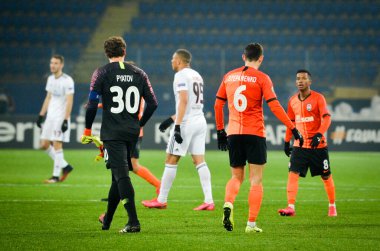 Kharkiv, Ukrayna - 20 Şubat 2020: Uefa Avrupa Ligi maçında Carlos Vinicius oyuncusu Shakhtar Donetsk - Sl Benfica (Portekiz), Ukrayna