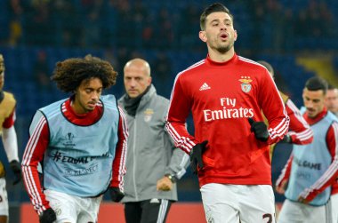 KHARKIV, UKRAINE - Febriary 20, 2020: Pizzi and Training session of Benfica football players during the UEFA Europe League match between Shakhtar Donetsk vs SL Benfica (Portugal), Ukraine