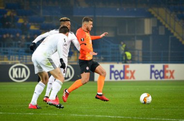 Kharkiv, Ukrayna - 20 Şubat 2020: Shakhtar Donetsk - Sl Benfica (Portekiz), Ukrayna Uefa Avrupa Ligi karşılaşması sırasında Junior Moraes