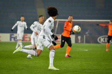 Kharkiv, Ukrayna - 20 Şubat 2020: Uefa Avrupa Ligi karşılaşmasında Tomas Tavares oyuncusu Shakhtar Donetsk - Sl Benfica (Portekiz), Ukrayna