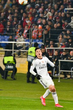 Kharkiv, Ukrayna - 20 Şubat 2020: Uefa Avrupa Ligi karşılaşmasında Franco Cervi oyuncusu Shakhtar Donetsk - Sl Benfica (Portekiz), Ukrayna