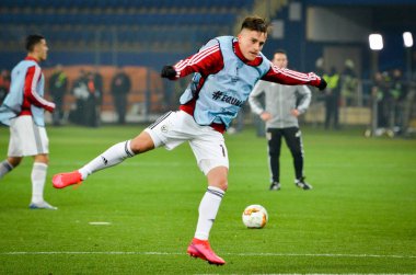 KHARKIV, UKRAINE - Febriary 20, 2020: Franco Cervi during the UEFA Europe League match between Shakhtar Donetsk vs SL Benfica (Portugal), Ukraine