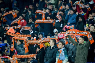 Kharkiv, Ukrayna - 20 Şubat 2020: Uefa Avrupa Ligi 'nde Shakhtar Donetsk - Sl Benfica (Portekiz), Ukrayna