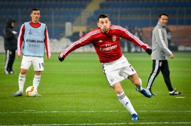 KHARKIV, UKRAINE - Febriary 20, 2020: Pizzi and  Training session of Benfica football players during the UEFA Europe League match between Shakhtar Donetsk vs SL Benfica (Portugal), Ukraine