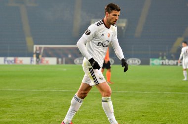 Kharkiv, Ukrayna - 20 Şubat 2020: Uefa Avrupa Ligi karşılaşmasında Ruben Dias oyuncusu Shakhtar Donetsk - Sl Benfica (Portekiz), Ukrayna
