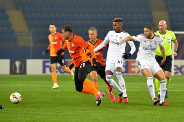 Kharkiv, Ukrayna - 20 Şubat 2020: Uefa Avrupa Ligi maçında Florentino oyuncusu Shakhtar Donetsk - Sl Benfica (Portekiz), Ukrayna