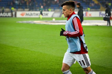 KHARKIV, UKRAINE - Febriary 20, 2020:  Franco Cervi during the UEFA Europe League match between Shakhtar Donetsk vs SL Benfica (Portugal), Ukraine